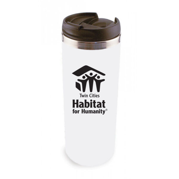 14oz Stainless Steel Tumbler w/ Lid - Sublimated Logo Thumbnail