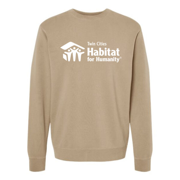 Unisex Midweight Pigment-Dyed Crewneck Sweatshirt - Printed Logo Thumbnail