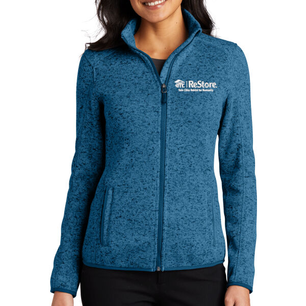 Port Authority® Women's Sweater Fleece Jacket - Embroidered Logo Thumbnail