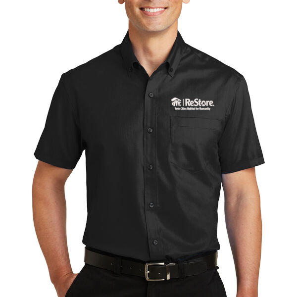 Port Authority® Short Sleeve SuperPro™ Twill Shirt - Embroidered Logo Thumbnail