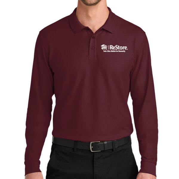 Port Authority® Wearever Signature Pique Long Sleeve Polo - Embroidered Logo Thumbnail