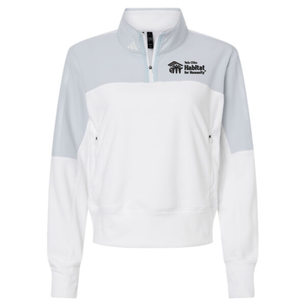 Adidas Women's Fleece Quarter-Zip Pullover - Embroidered Logo Thumbnail