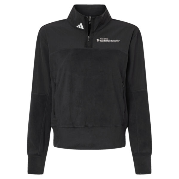 Adidas Women's Fleece Quarter-Zip Pullover - Embroidered Logo Thumbnail
