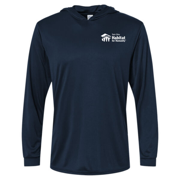 Paragon Unisex Bahama Performance Hooded Long Sleeve T-Shirt - Printed Logo Thumbnail
